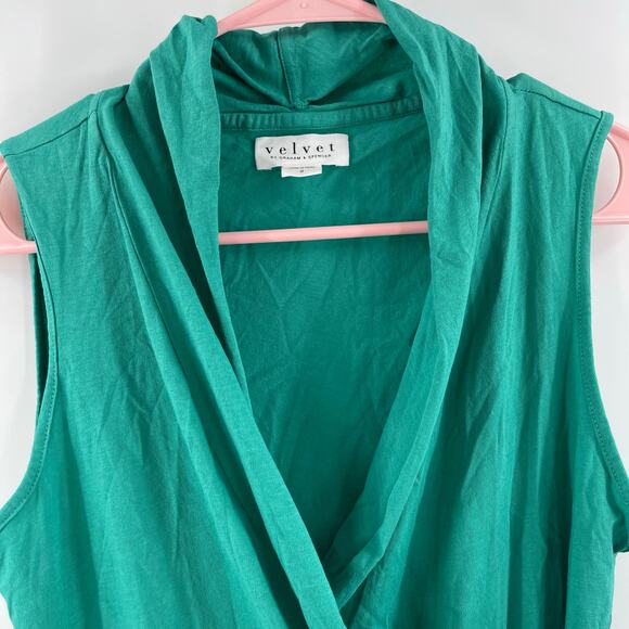 VELVET by GRAHAM & SPENCER Tank Top Size Small Adelise Faux Wrap Tile Collar NWT - Picture 9 of 14